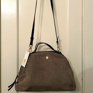 🔥EUC Borbonease Crossbody Gray Canvas Bag💼